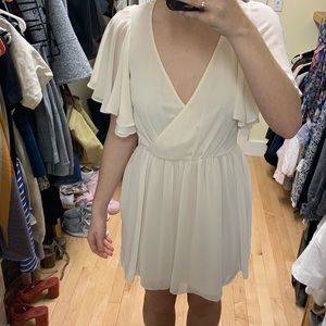 Top shop butterfly sleeve cream dress, fun back